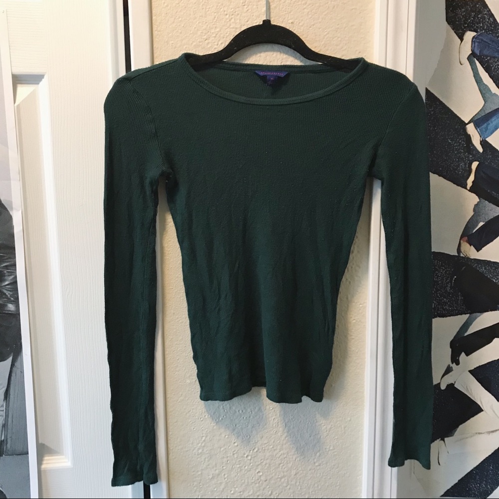{3/$4} dark green fitted shirt